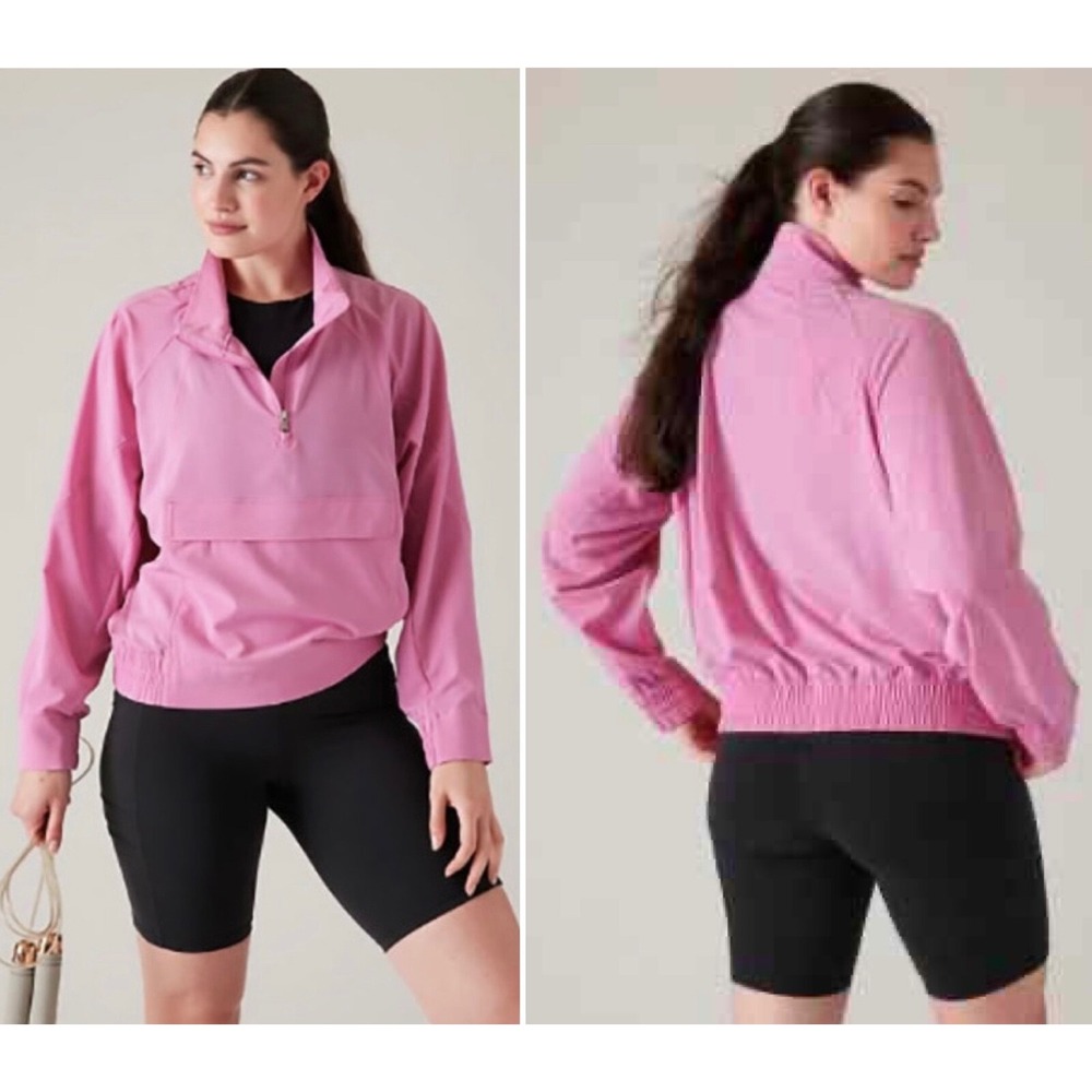 NWOT Athleta Boundless Popover Jacket 2X Maritima Pink‎ Breathable Lightweight
